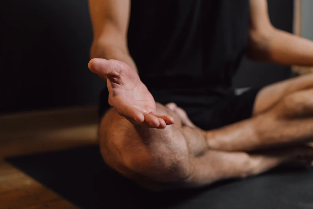 man in meditation pose